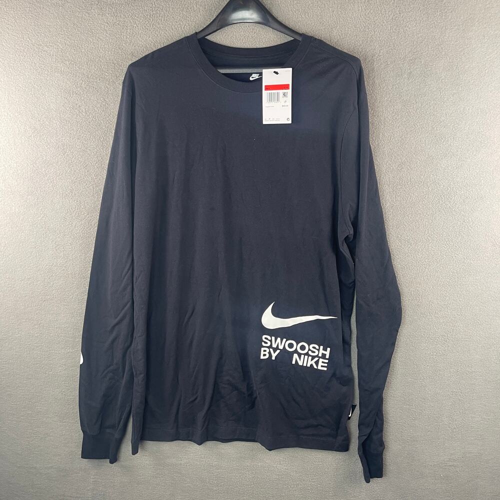 Nike Swoosh Long Sleeve T-Shirt Men's Large Tall Black